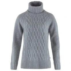 FJÄLLRÄVEN Women's Övik Cable Knit Roller Neck - Wollpullover