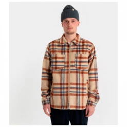 Revolution Checked Wool-Blend Overshirt With Zipper - Hemd -Outdoor Bekleidungs Laden revolution checked wool blend overshirt with zipper hemd detail 2